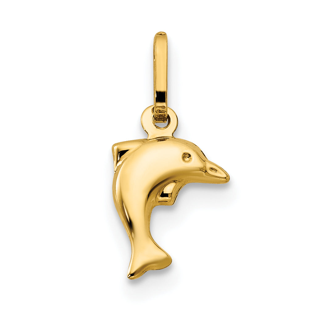 14k Madi K Small Hollow Dolphin Charm