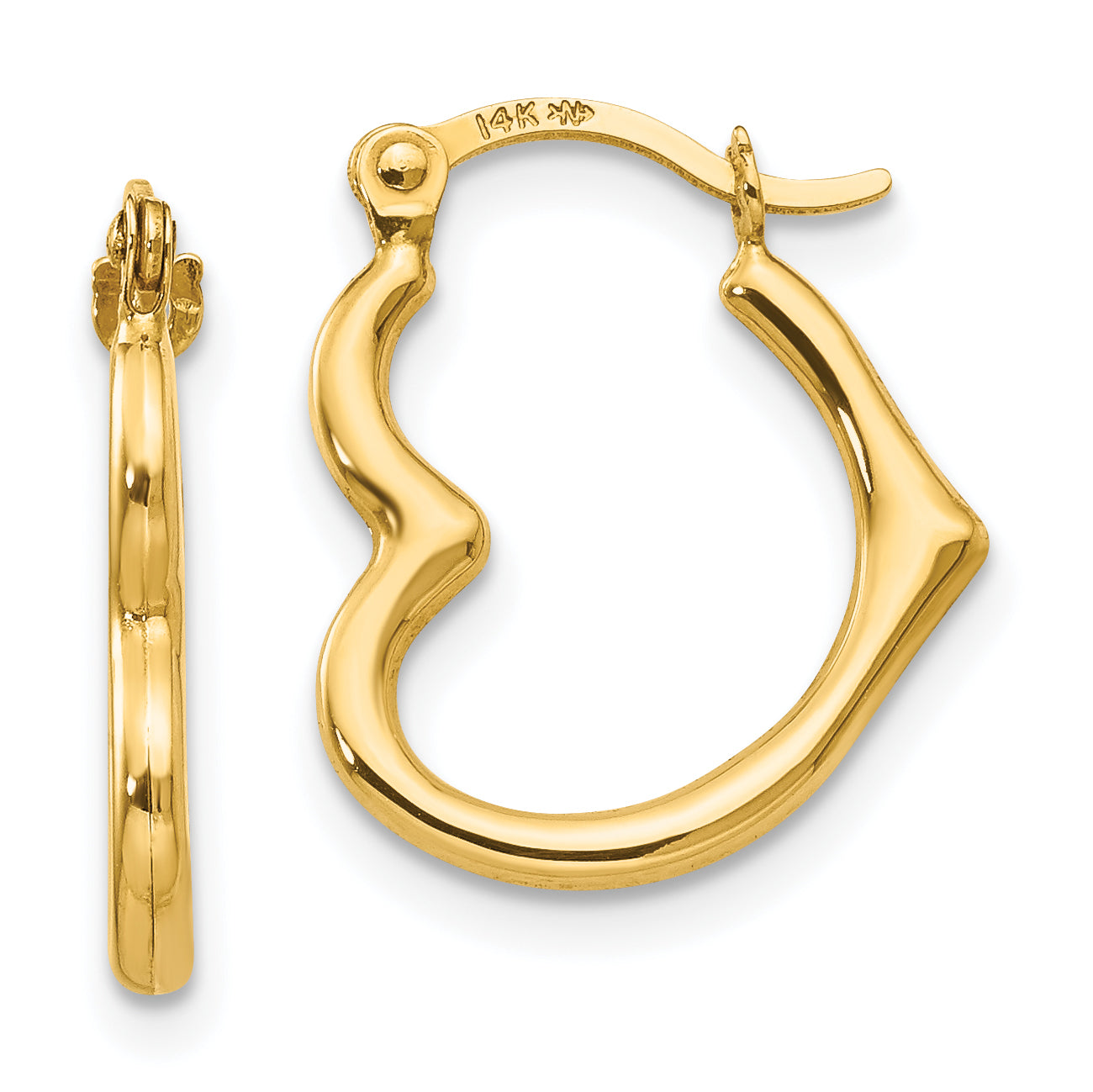 14k Madi K Heart Shaped Hollow Hoop Earrings Main image