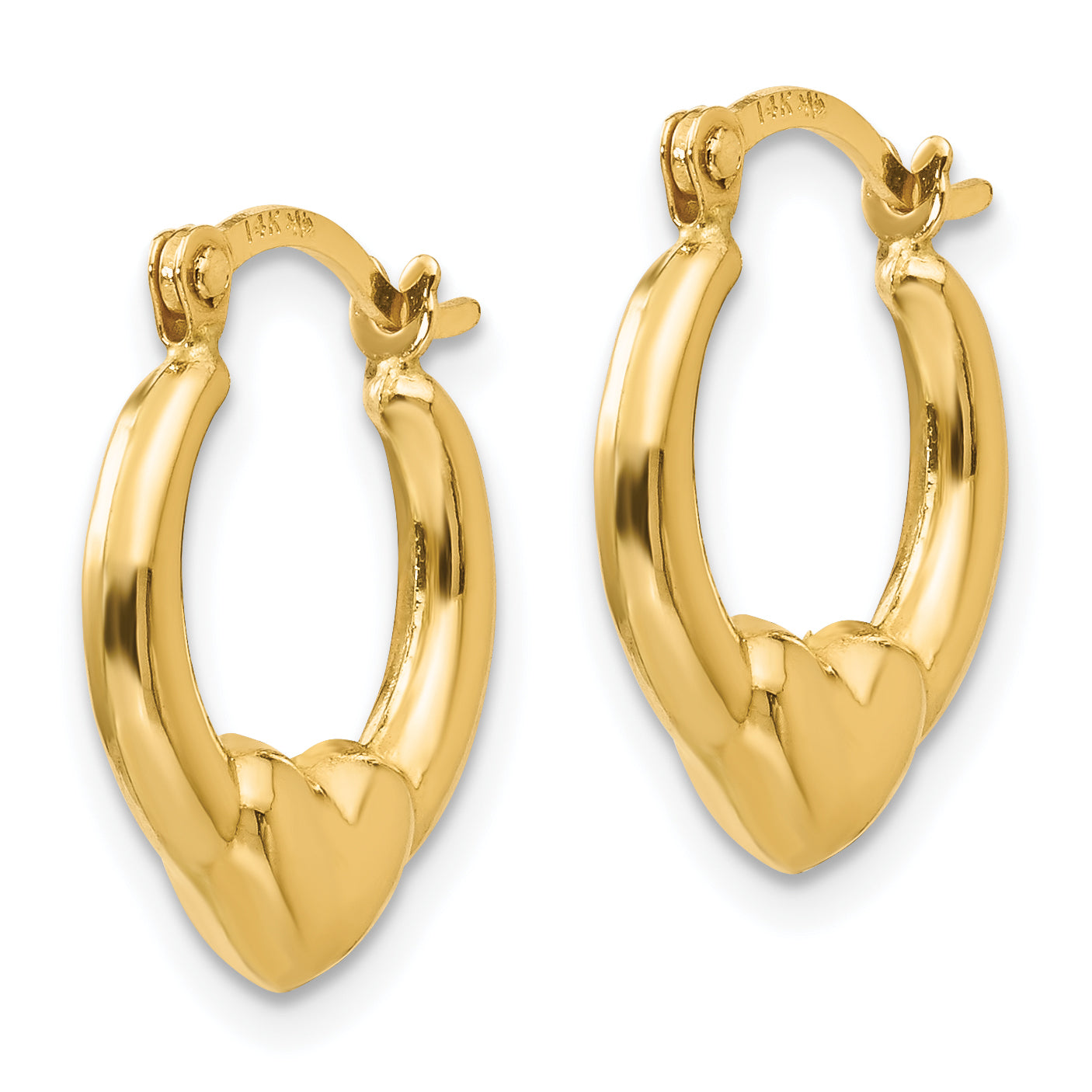 Sophia Jewelers 14K Gold Hollow Heart Hoop Earrings in Polished Finish Secondary image