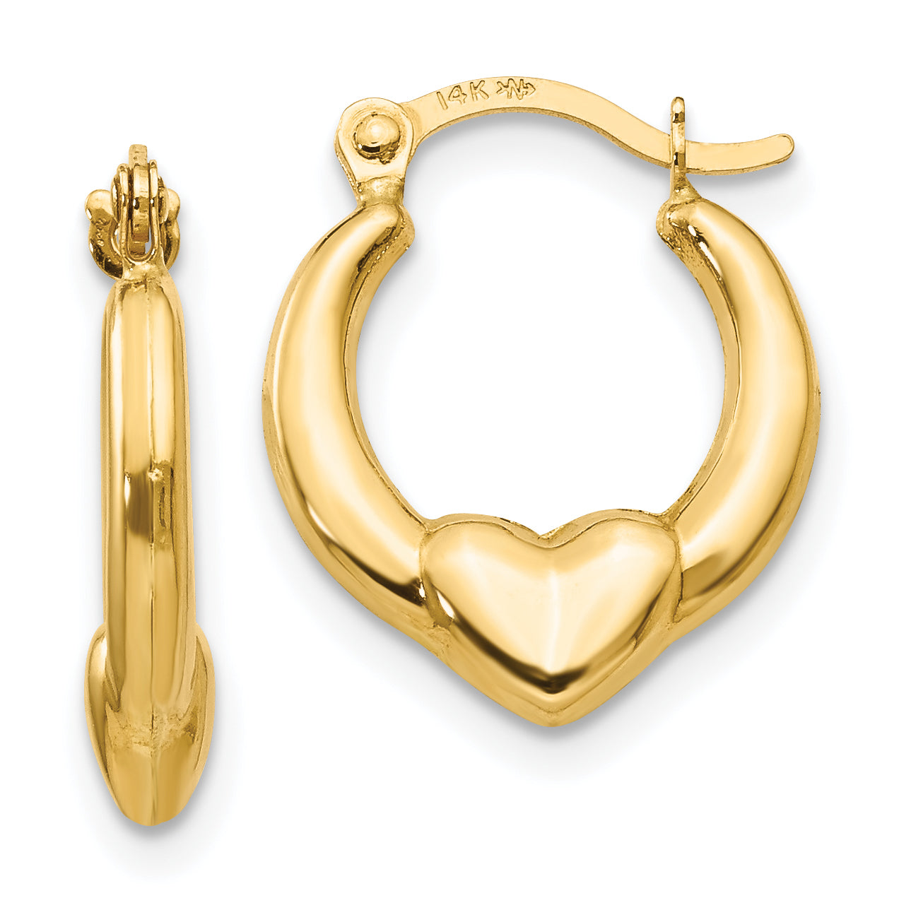 14k Madi K Hollow Heart Hoop Earrings Main image