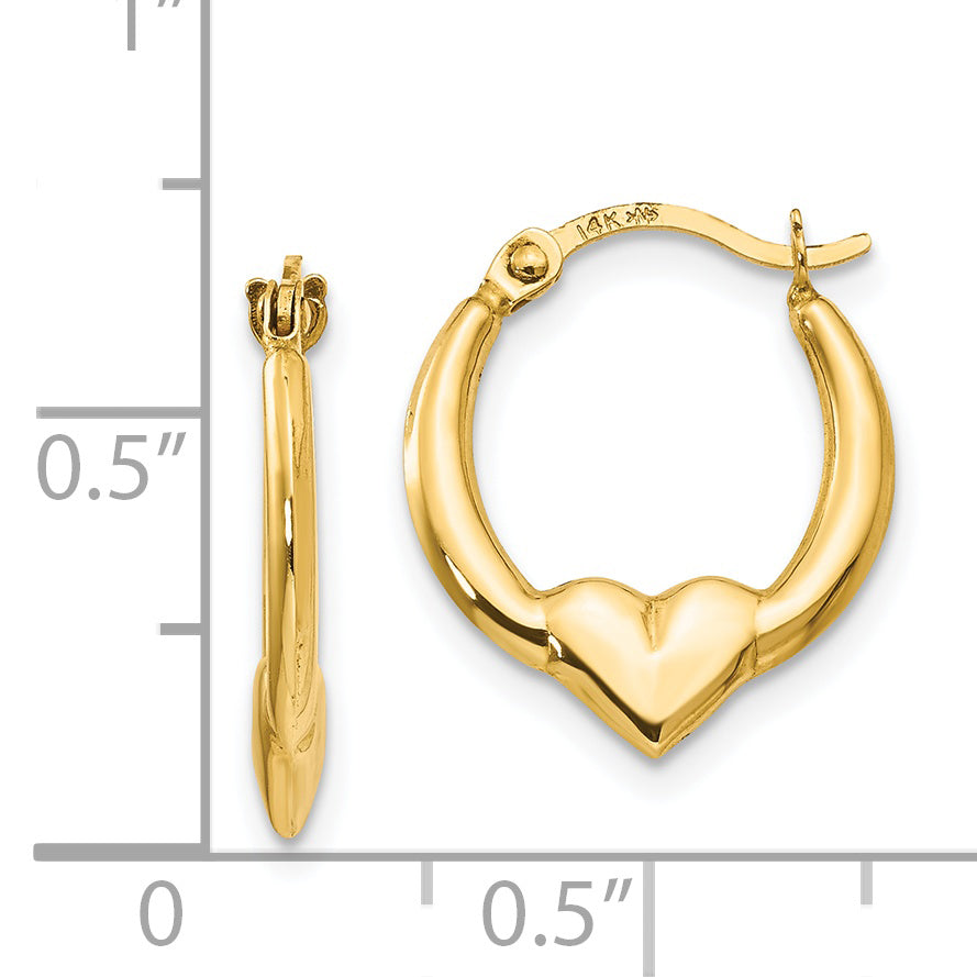 14k Madi K Heart Hoop Earrings