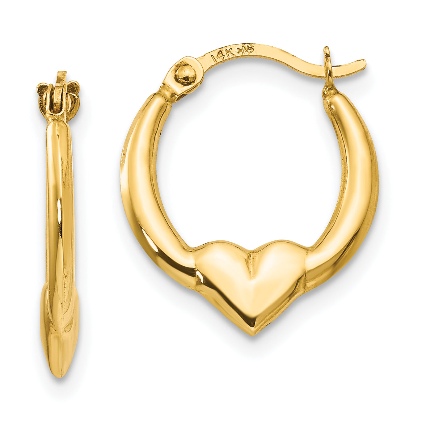 14k Madi K Heart Hoop Earrings