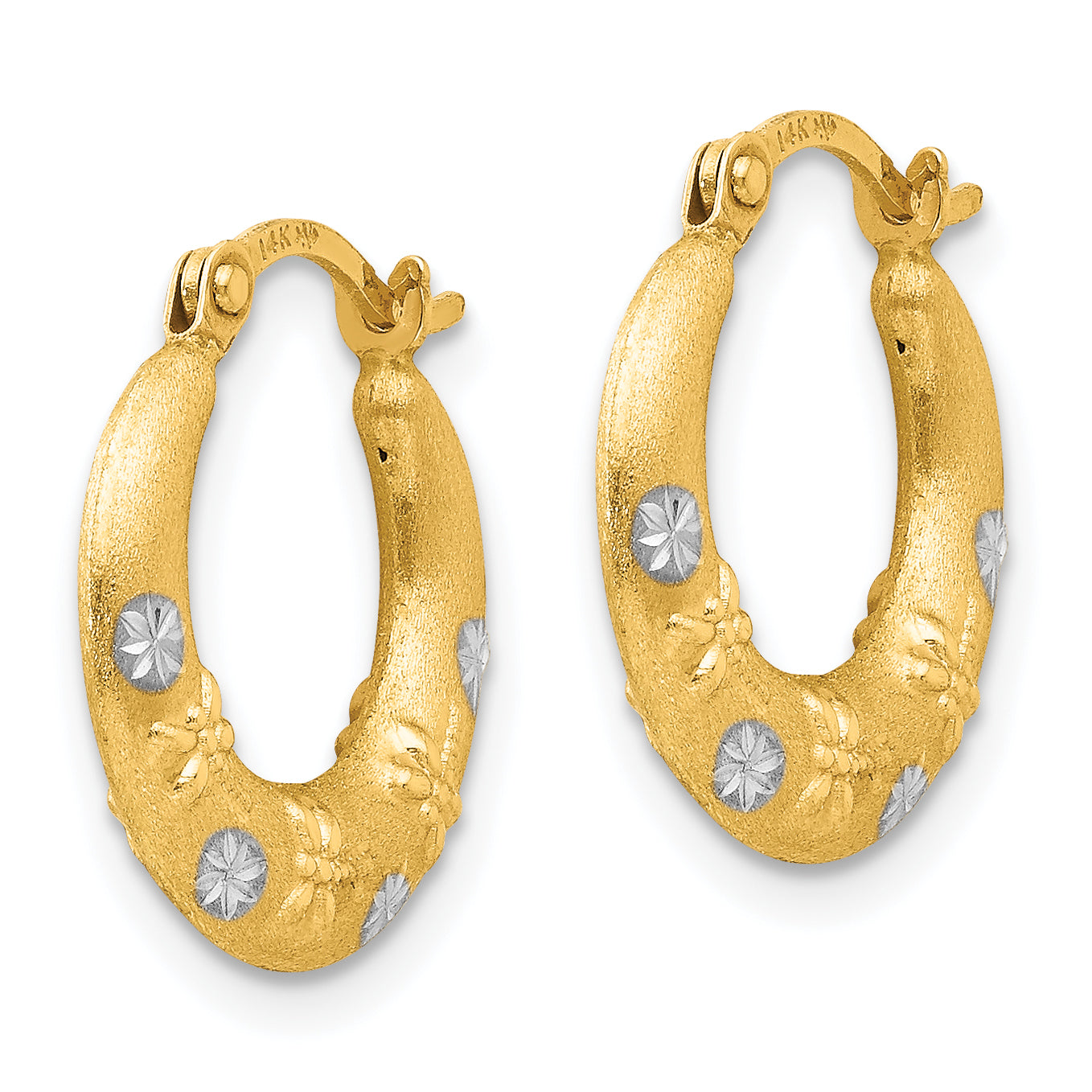 14K Gold Polished Nickel-Free Hoop Earrings by Sophia Jewelers