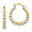 14K Madi K w/Rhodium Beaded Hoop Earrings
