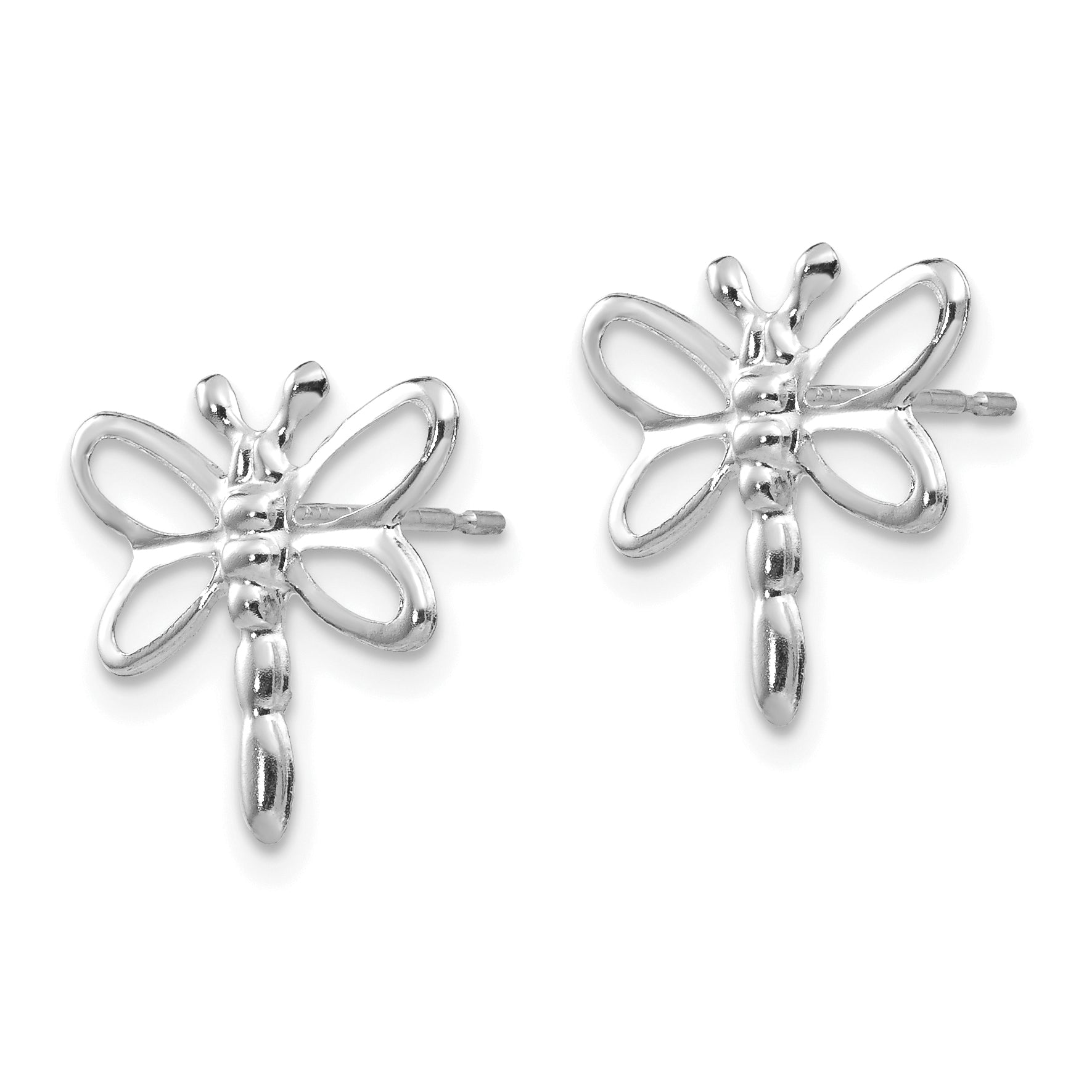 14K White Gold Polished Dragonfly Earrings for Women by Sophia Jewelers Secondary image