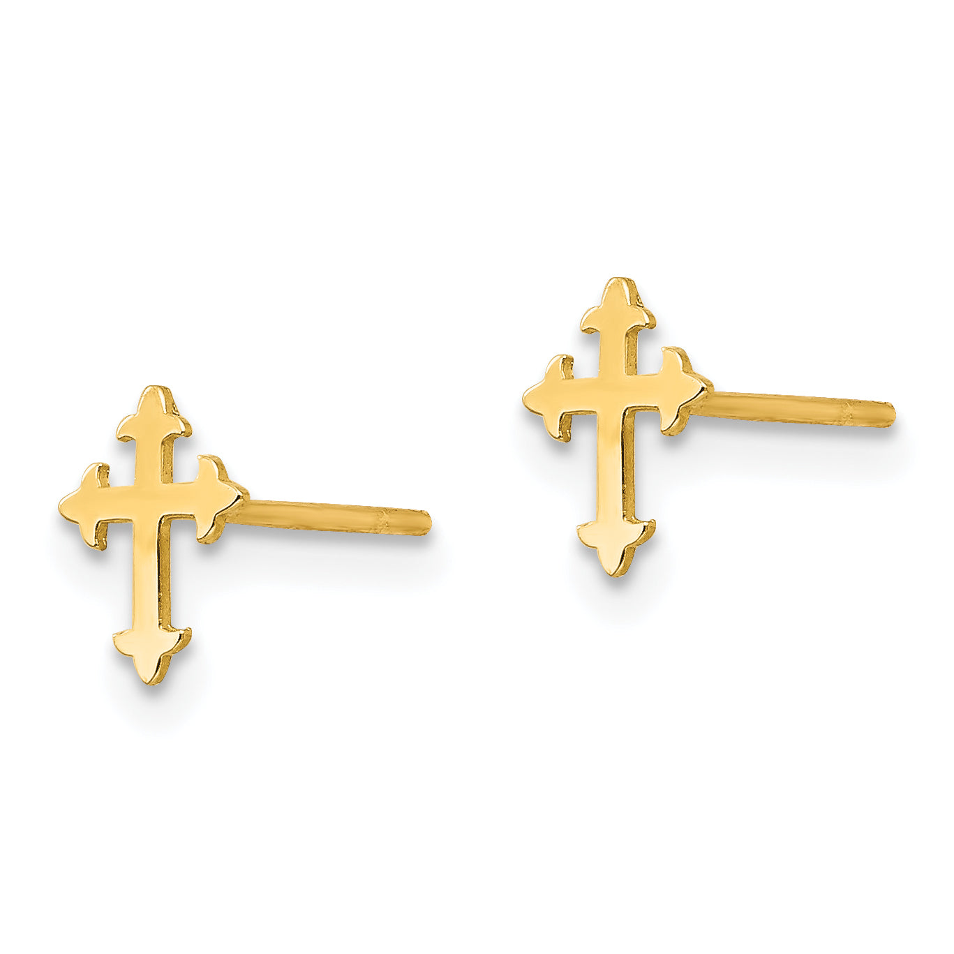 14K Gold Polished Cross Earrings for Women Elegant and Nickel Free Secondary image