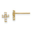 14K Madi K Polished CZ Cross Post Earrings