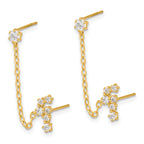 14K Gold Constellation Earrings with CZ Chain Elegance