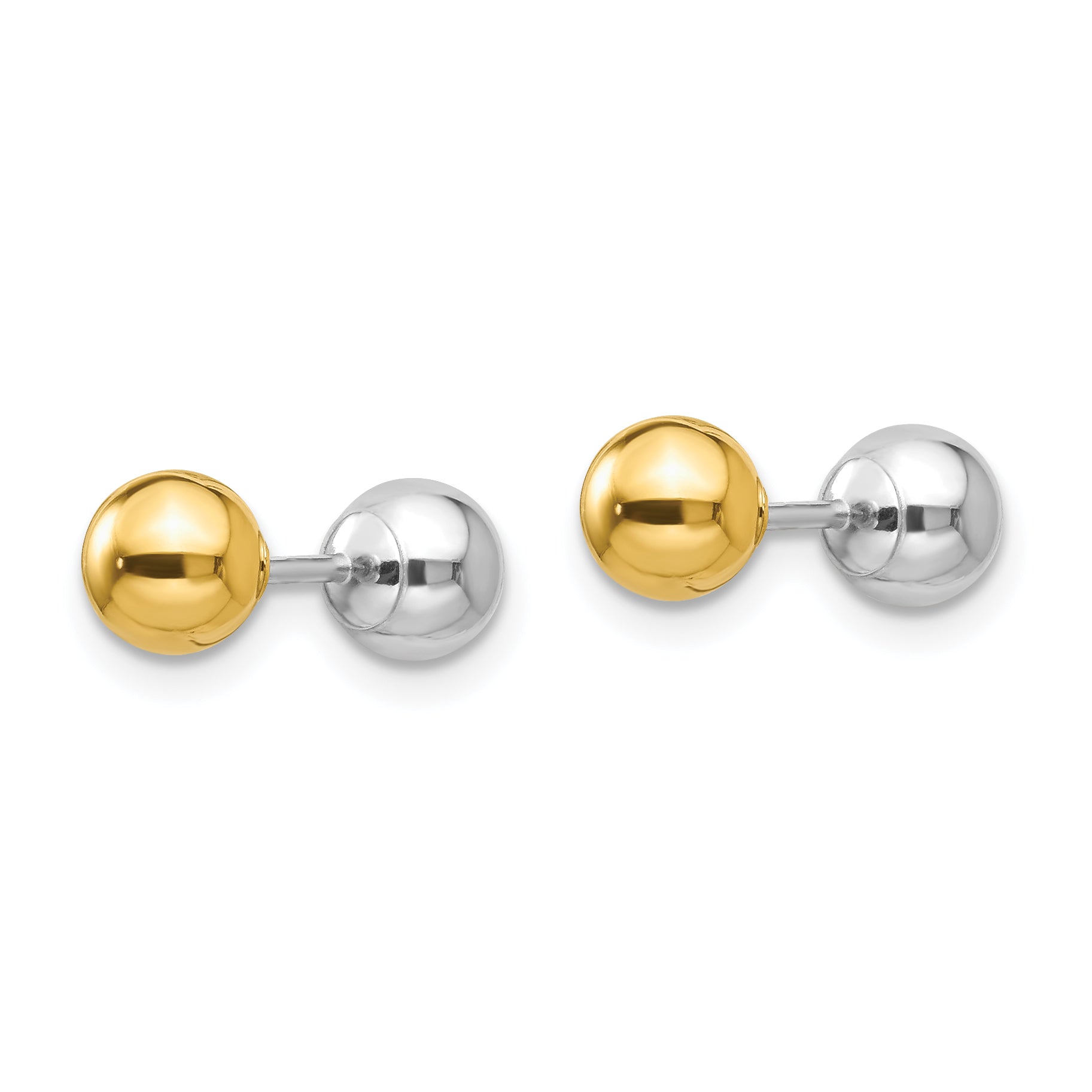 Sophia Jewelers 14K Two-Tone Reversible Ball Earrings for Women Secondary image