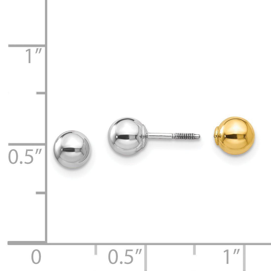 Sophia Jewelers 14K Two-Tone Reversible Ball Earrings for Women