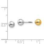 Sophia Jewelers 14K Two-Tone Reversible Ball Earrings for Women