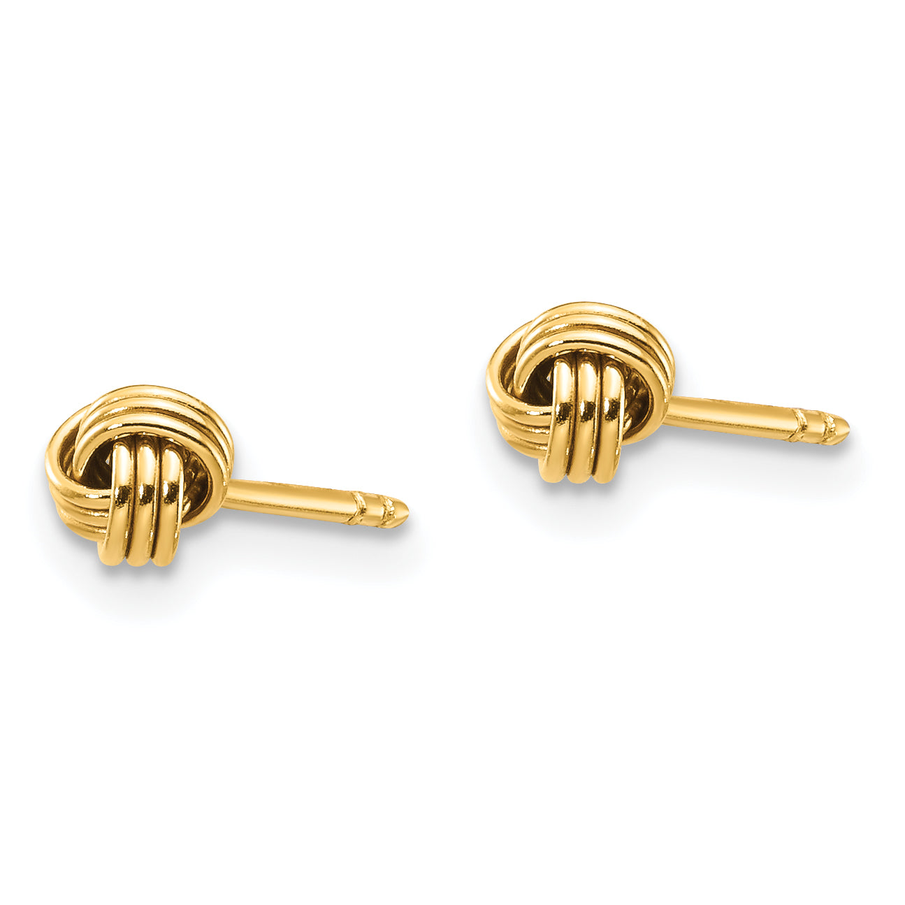 14K Gold Polished Love Knot Earrings for Women, Nickel-Free