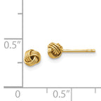 14K Gold Polished Love Knot Earrings for Women, Nickel-Free