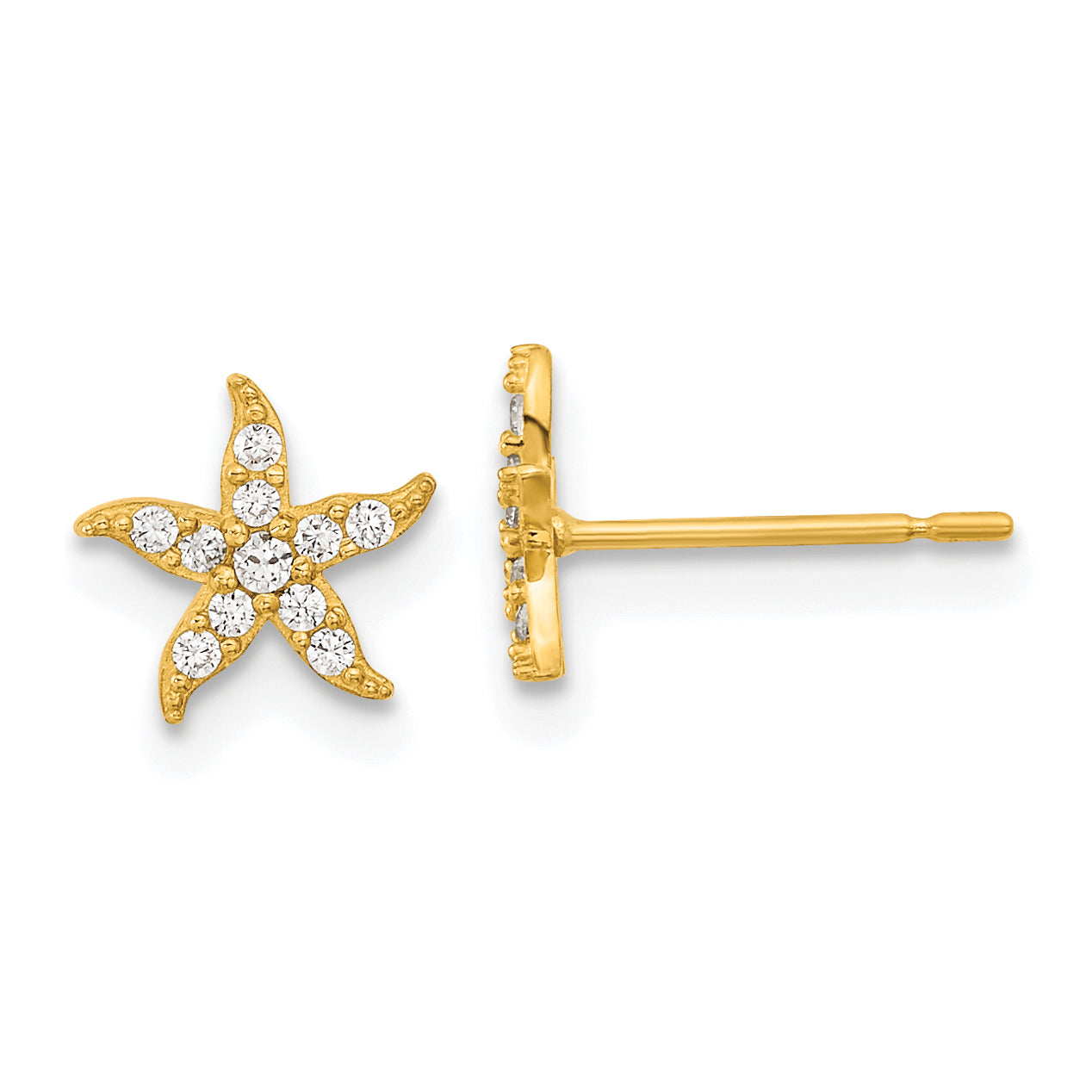 14k Madi K Childrens CZ Starfish Post Earrings Main image