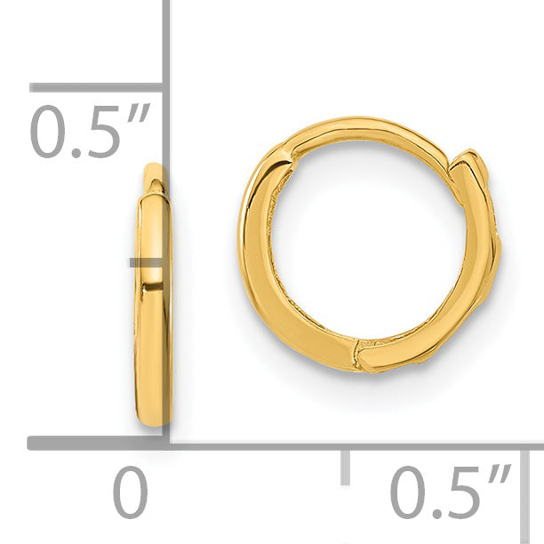 14K Gold Polished Hinged Hoop Earrings for Women Nickel Free