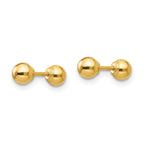 Polished Ball Stud Earrings in 14K Yellow Gold, 4mm