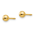Polished Ball Stud Earrings in 14K Yellow Gold, 4mm