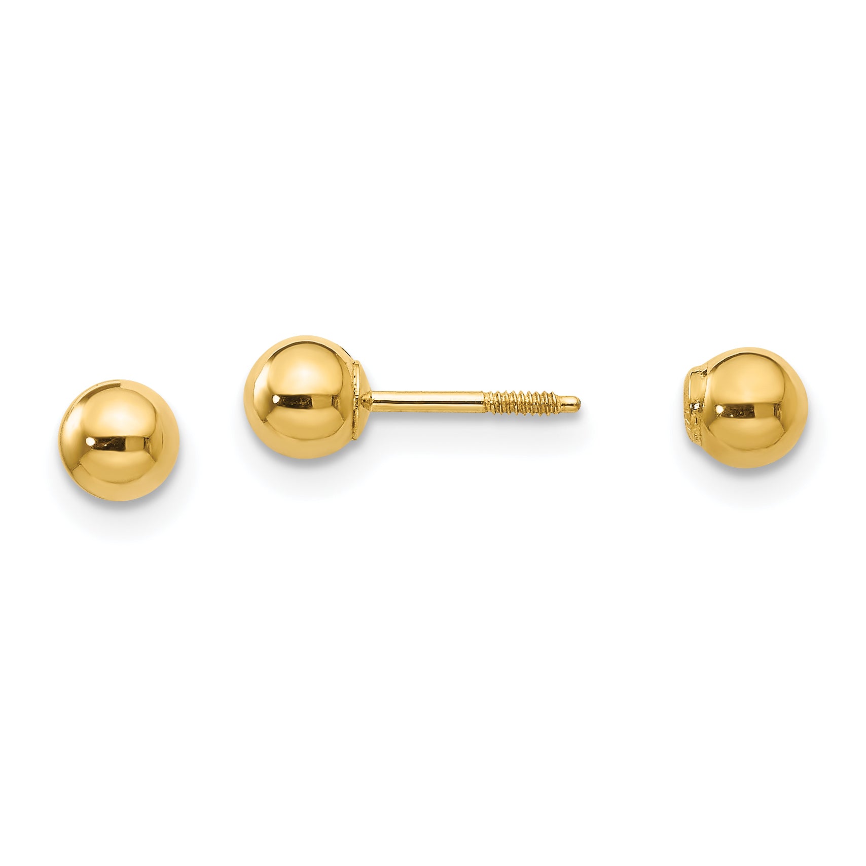 14k Madi K Polished Reversible 4mm Ball Earrings Main image