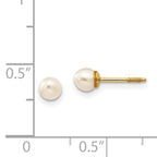 14K Gold Cultured Pearl Earrings with Polished Elegant Design