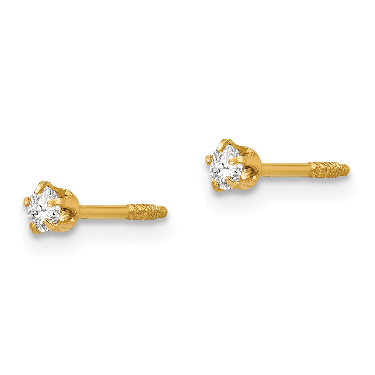 14K Gold Reversible Crystal Ball Earrings with Polished Finish Secondary image