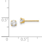 14K Gold Women's Stud Earrings with Polished CZ Elegance