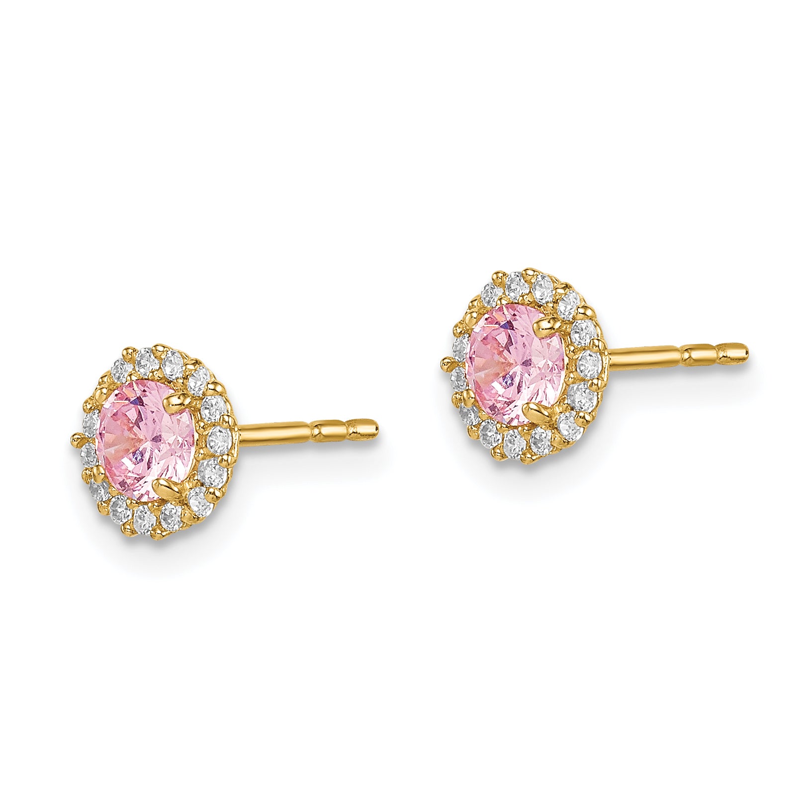 14k Madi K Pink CZ Post Earrings Secondary image