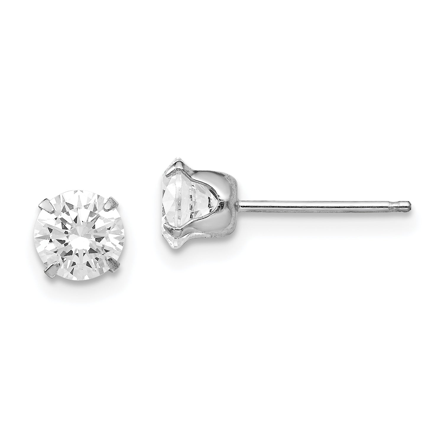 14k White Gold Madi K 5.25mm CZ Post Earrings Main image