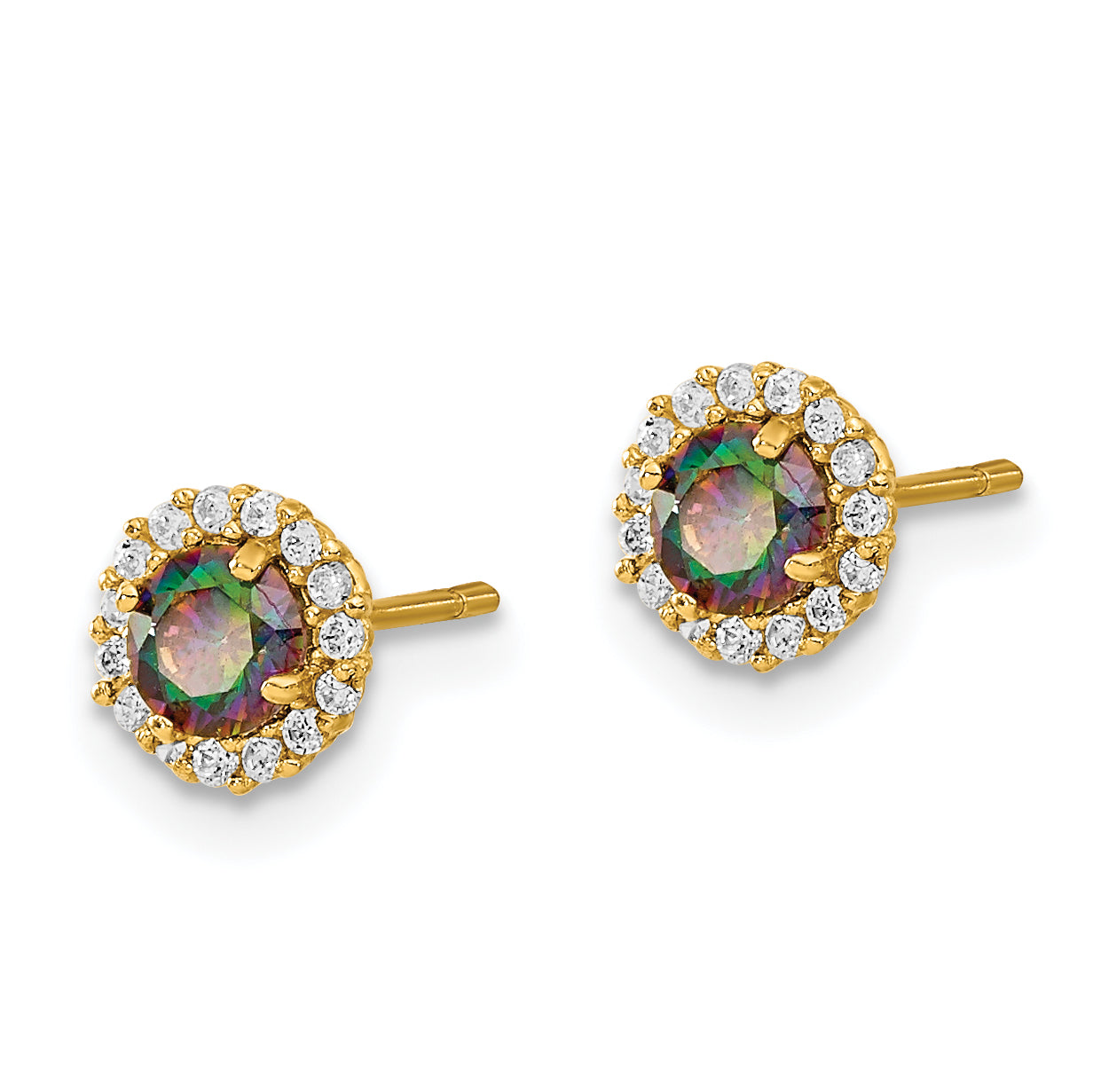 14k Madi K Mystic & Clear CZ Post Earrings Secondary image