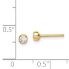 14k Madi K 3mm CZ Bezel Post Earrings