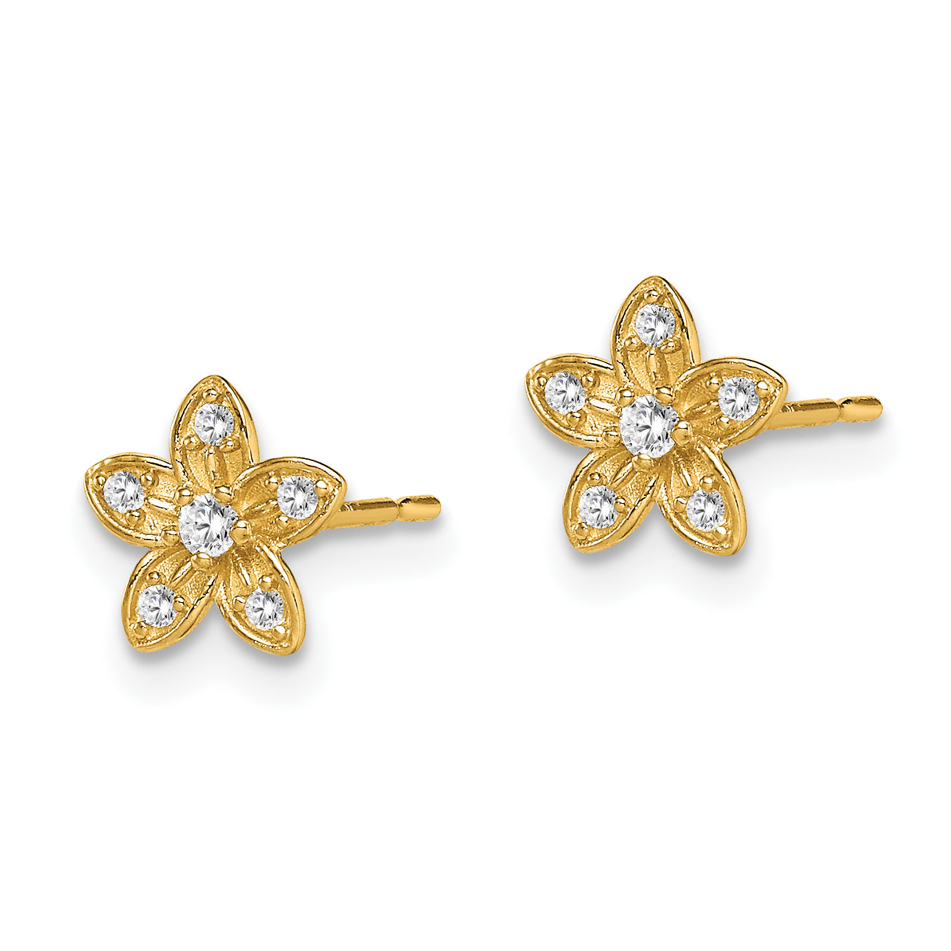 14k Madi K CZ Flower Post Earrings Secondary image