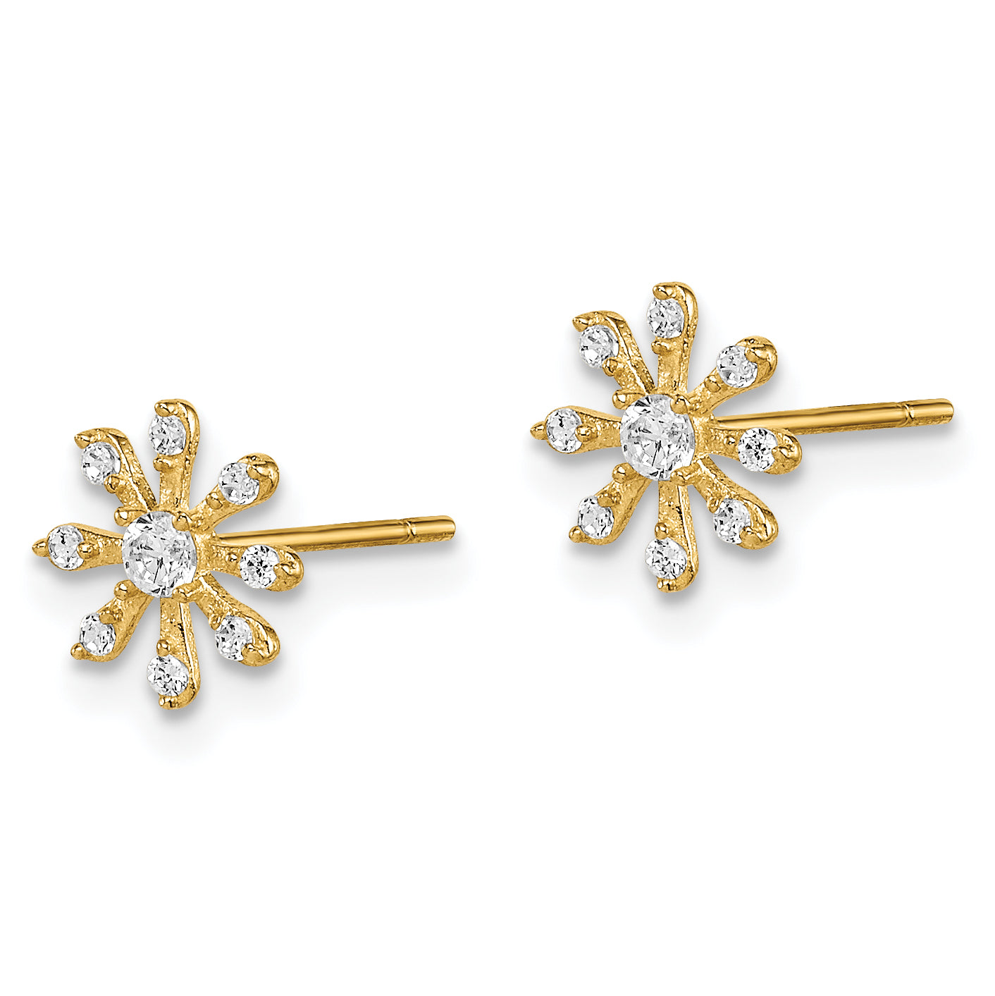 14k Madi K CZ Flower Post Earrings Secondary image