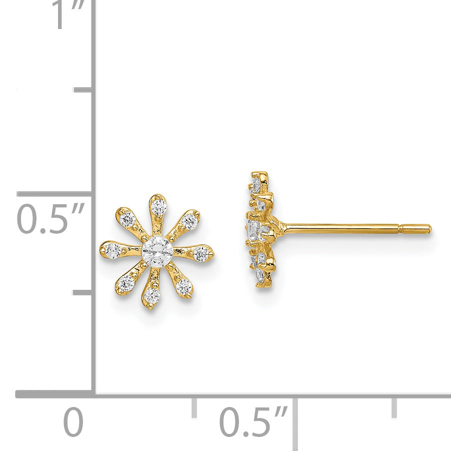 14k Madi K CZ Flower Post Earrings