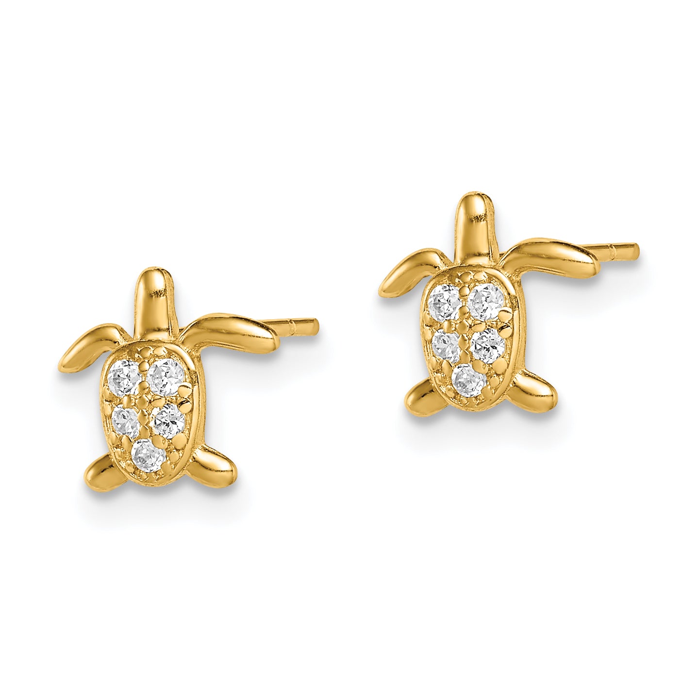 14k Madi K CZ Turtle Post Earrings Secondary image