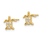 14k Madi K CZ Turtle Post Earrings