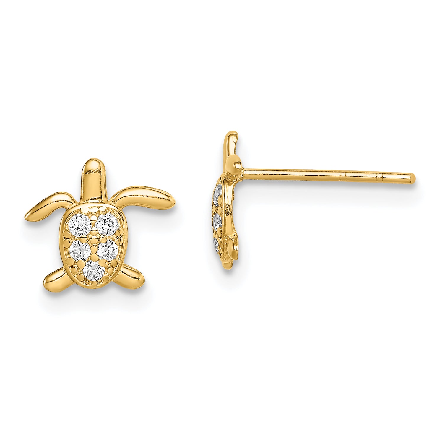 14k Madi K CZ Turtle Post Earrings Main image