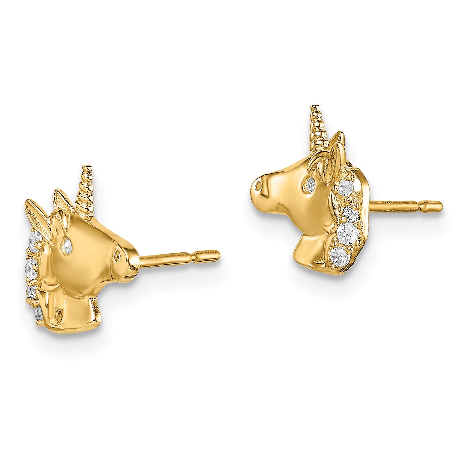 14k Madi K Unicorn CZ Stud Earrings Secondary image