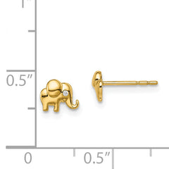 14k Madi K CZ Accent Elephant Post Earrings