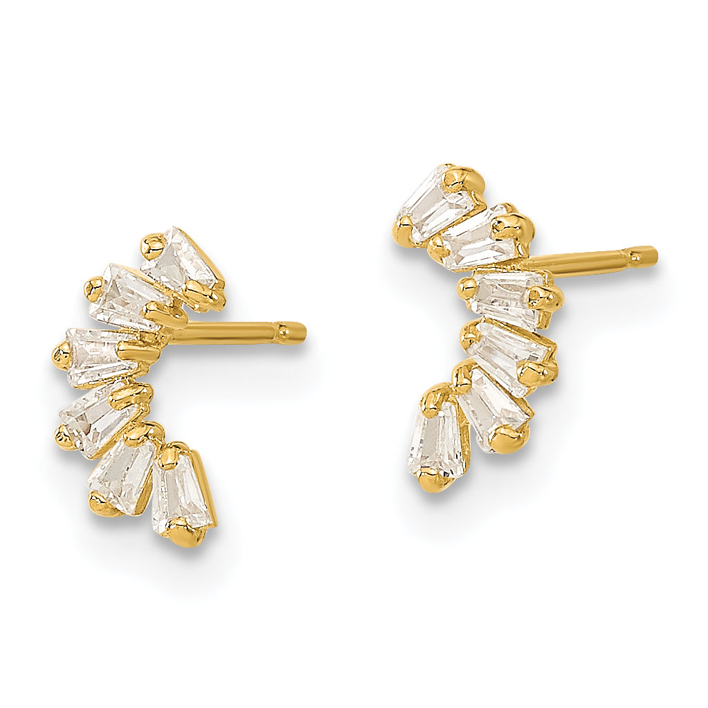 14k Madi K CZ Arch Post Earrings Secondary image