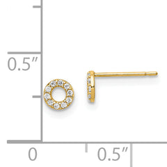 14k Yellow Gold Madi K Circle CZ Post Earrings