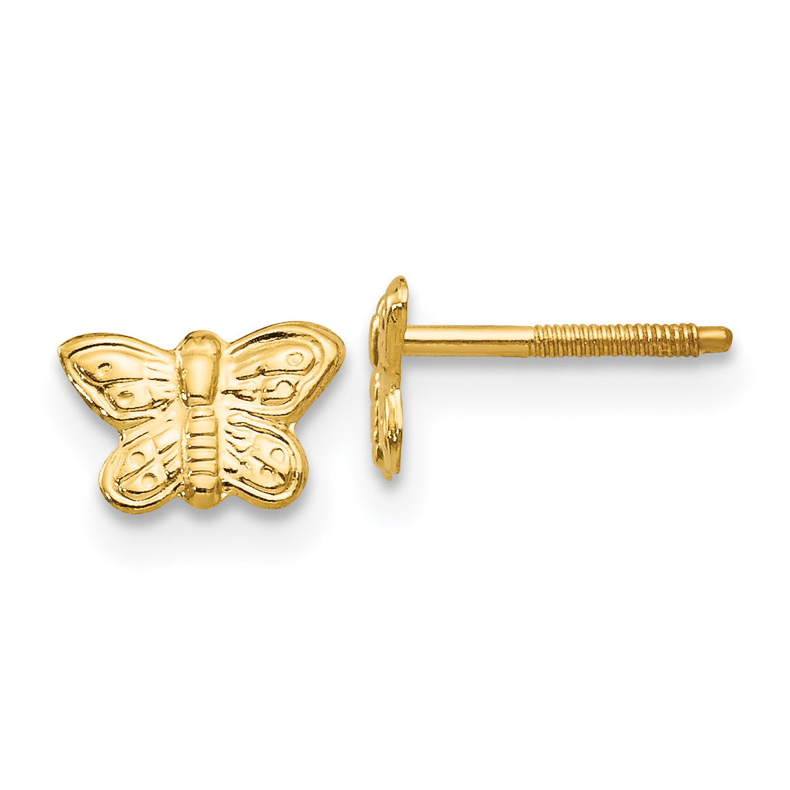 14k Madi K Polished Butterfly Screwback Earrings Main image