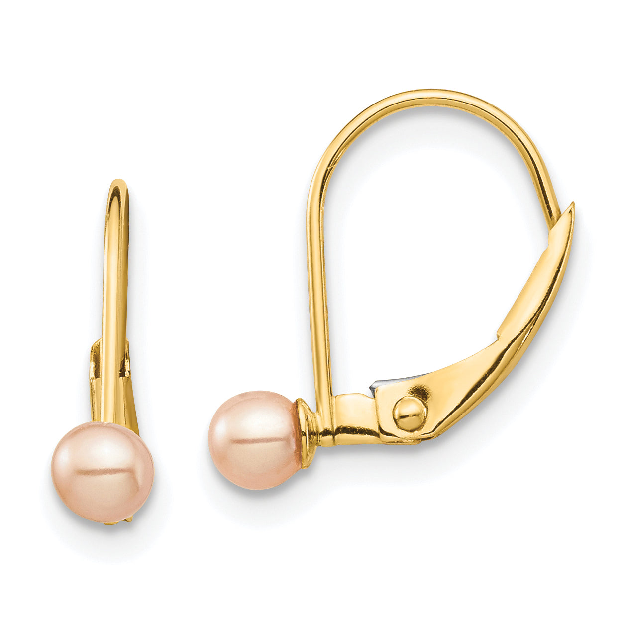 14K Madi K 3-4mm Pink Round FW Cultured Pearl Leverback Earrings Main image