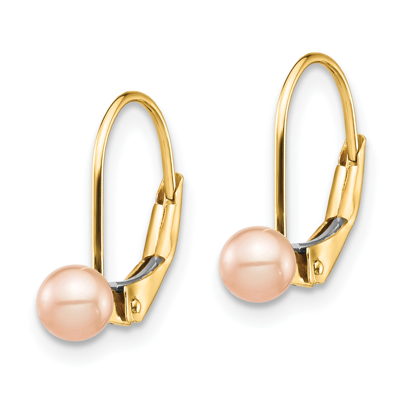 14K Madi K 4-5mm Pink Round FW Cultured Pearl Leverback Earrings Secondary image