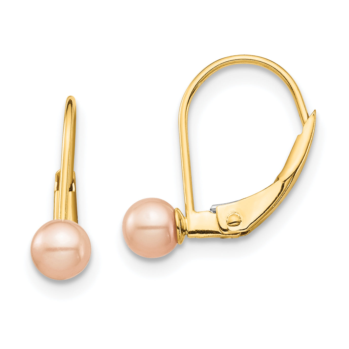 14K Madi K 4-5mm Pink Round FW Cultured Pearl Leverback Earrings Main image