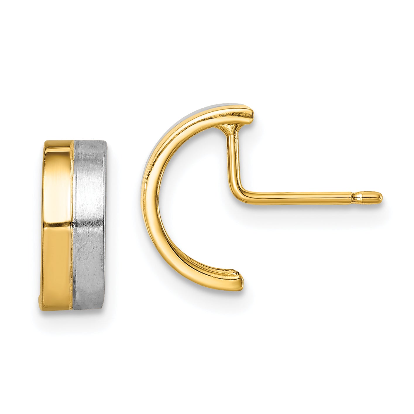 14k w/Rhodium Madi K Half Circle Post Earrings Main image