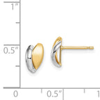14k w/Rhodium Madi K Satin Leaf Post Earrings