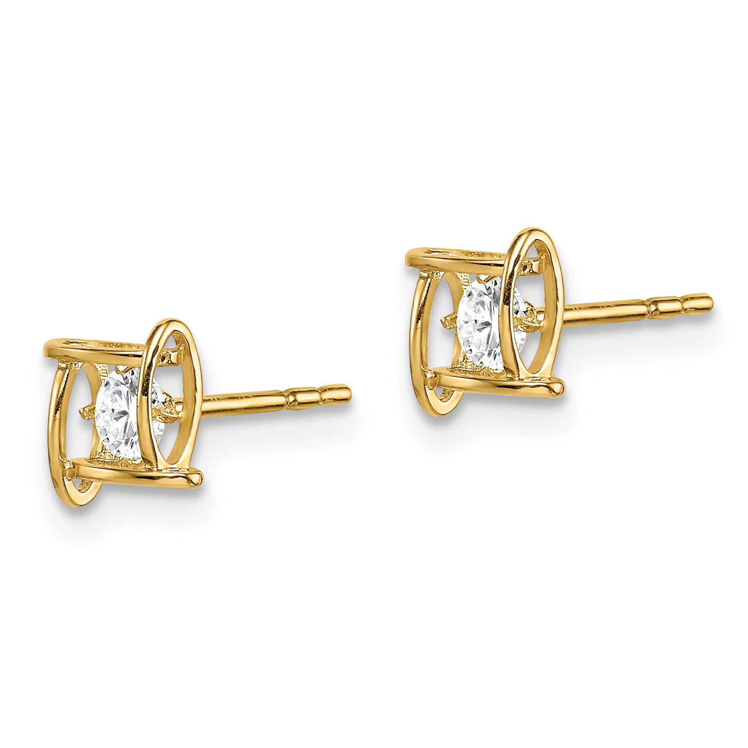 14k Madi K CZ Square Post Earrings Secondary image