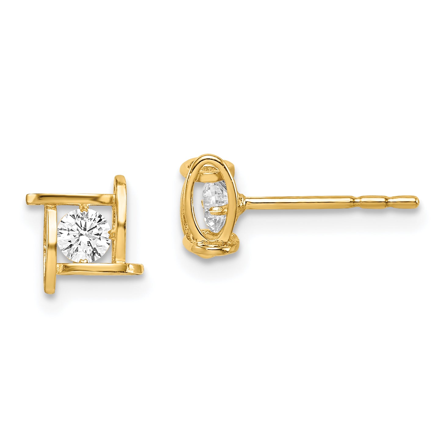 14k Madi K CZ Square Post Earrings Main image