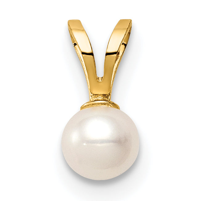 14K Madi K 4-5mm White Near Round Freshwater Cultured Pearl Pendant Main image