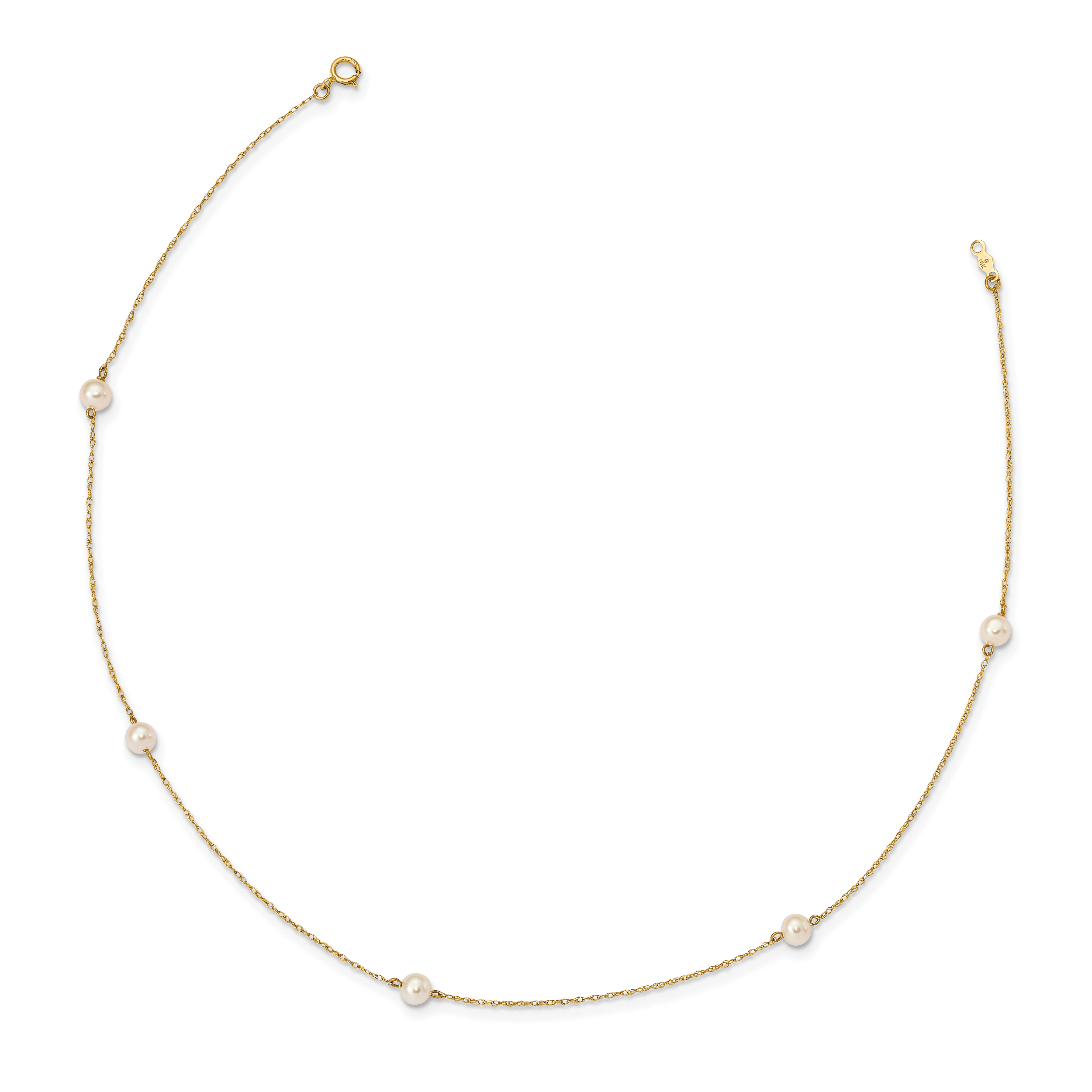 14K Madi K 4-5mm White Round FW Cultured Pearl 5-station Necklace Secondary image