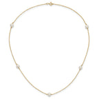 14K Madi K 4-5mm White Round FW Cultured Pearl 5-station Necklace